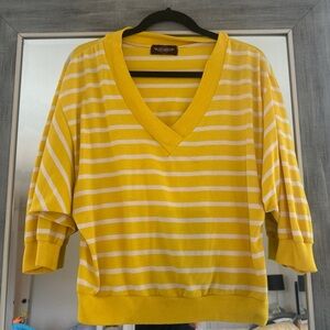 Yellow Striped Women's Vintage Sweater